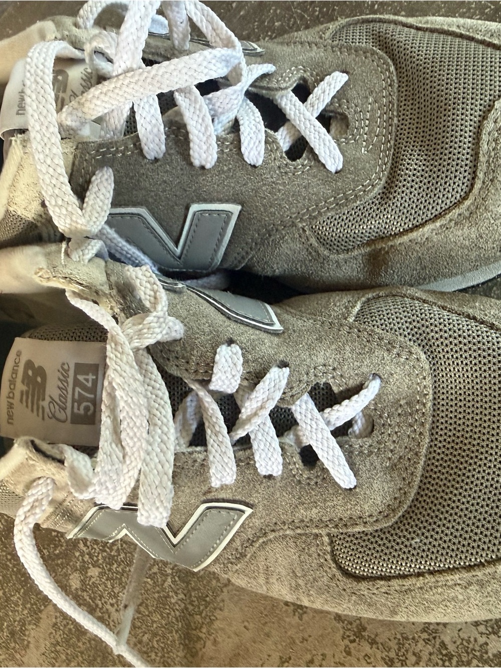 New Balance Men's 574 Sneakers in Gray with White Laces